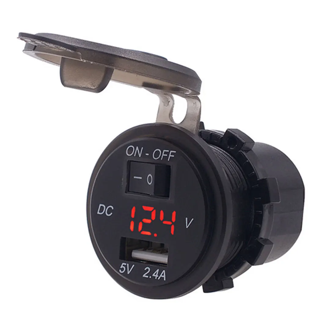 Red new with switch QC 3,0 USB мотоцикл Лодка Автомобильное зарядное устройство переходник под розетку светодиодный вольтметр с переключателем зарядное устройство адаптер гнездо для мотоцикла грузовика - Название цвета: Red new with switch