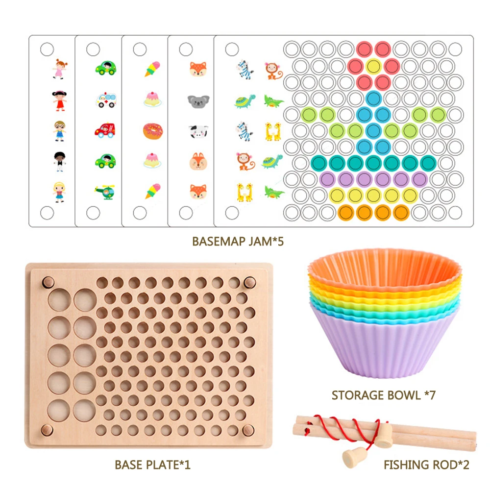Montessori Educational Toys For Children Wooden Toys Hands Brain Training Clip Beads Puzzle Board Math Game Baby Toy Child Gifts