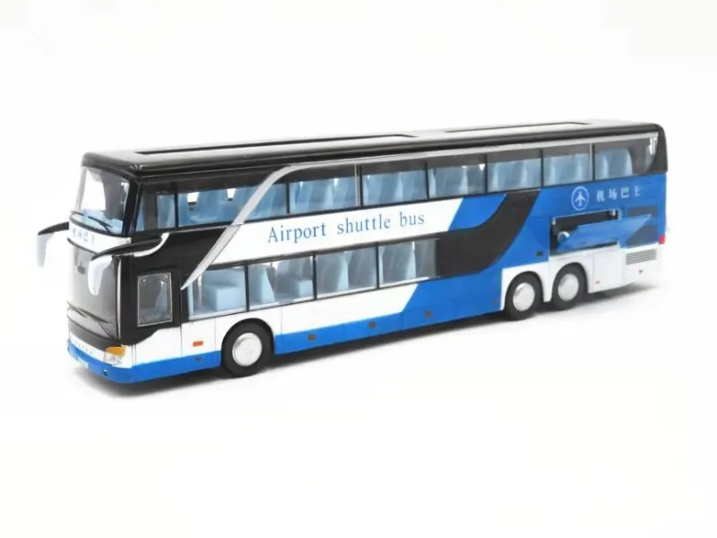 Горячая Распродажа, высокое качество, модель автобуса из 1:32 сплава, высокая имитация, двойной экскурсионный автобус, игрушечный автомобиль - Цвет: airport bus