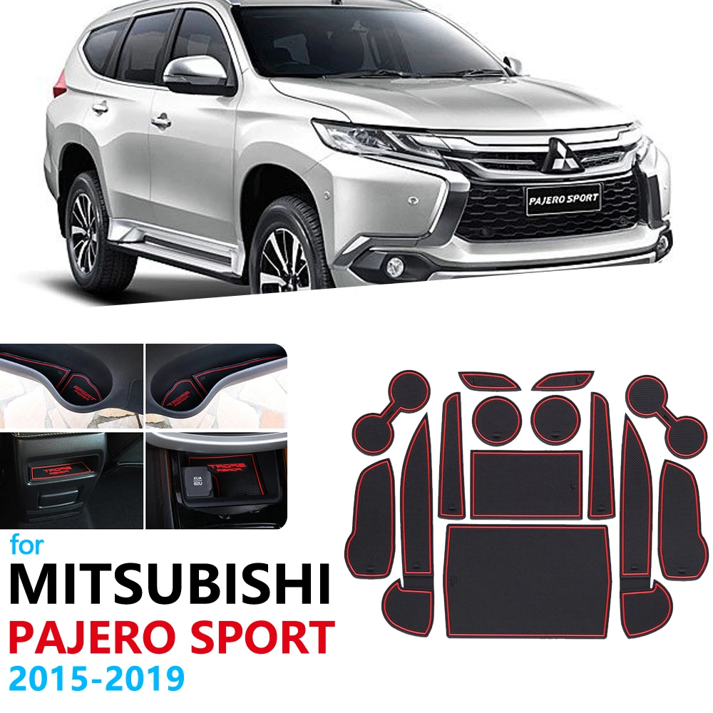 Нескользящий Резиновый коврик для ворот и чашек Mitsubishi Pajero Sport 2015 2016 2017 2018 2019 Montero