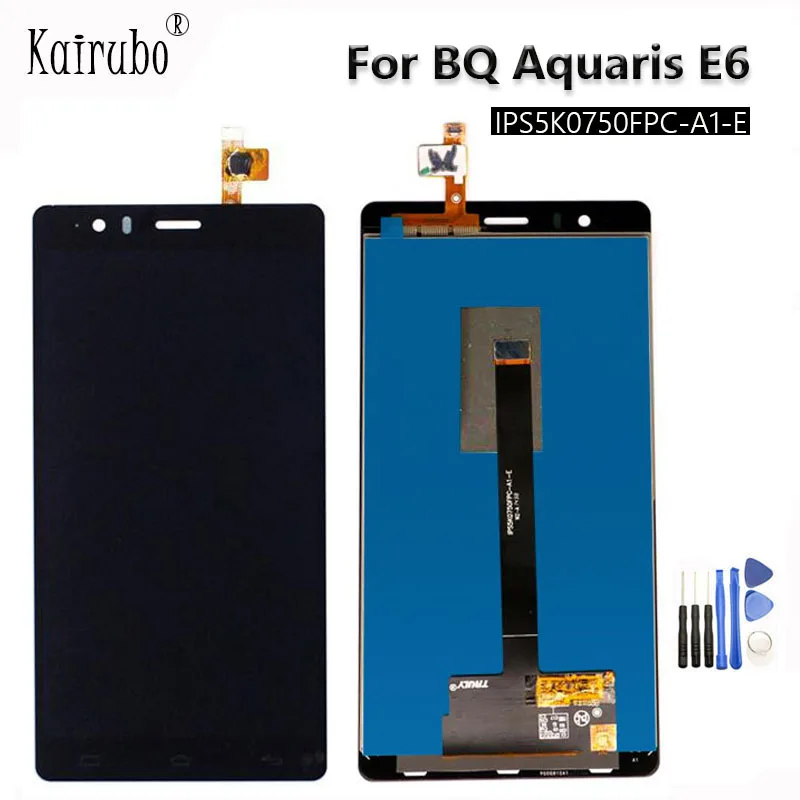 5 шт./лот для BQ Aquaris E6 IPS5K0750FPC-A1-E ЖК-дисплей сенсорный экран дигитайзер сборка ЖК-дисплей черный+ Инструменты