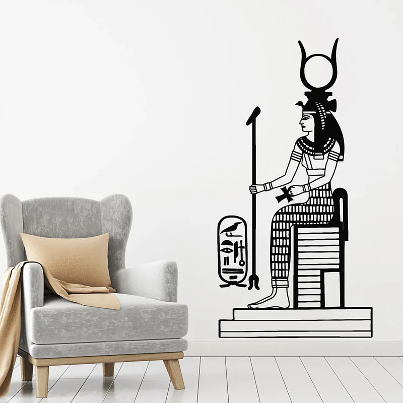 Mitologia Egizia Decalcomania Della Parete Dea Hathor Storia Antica Egitto Stile Porta Finestra Adesivi In Vinile Camera Da Letto Complementi Arredo C
