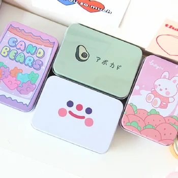 

Cute Smiley Storage Box Girl Hand Account Stickers Candy Box Storage Jewelry Box Tin Box