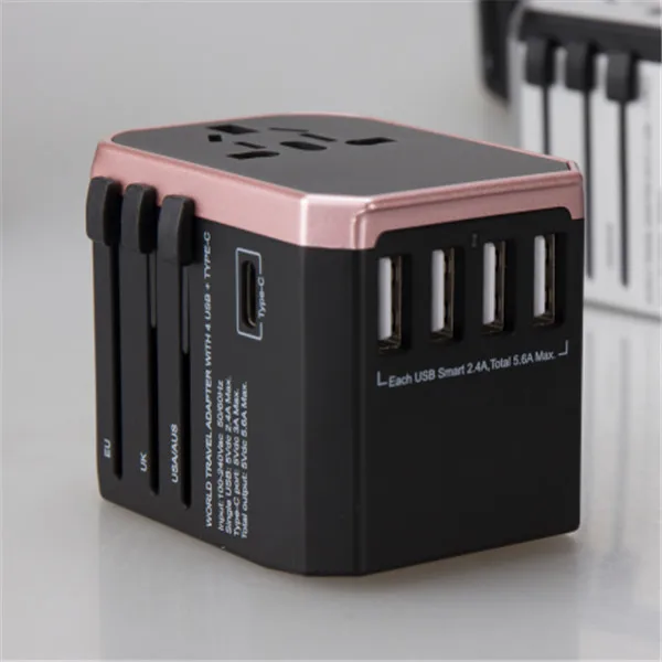 AUType-C 4 USB зарядное устройство Универсальный адаптер для путешествий США/Великобритании/ЕС/Австралии - Цвет: AS PIC