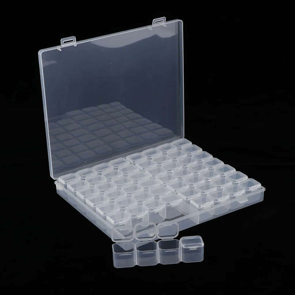 56 Grids Small Clear Plastic Beads Storage Containers Box with Hinged Lid for Storage of Small Items, Crafts, Jewelry, Hardware