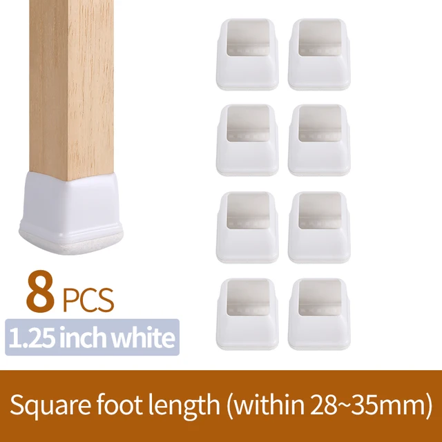 Upgraded Chair Leg Protector Covers Pads For Hardwood Furniture Floor Protectors Caps Sock Round Square Feet Protection Non Slip Rectangle 28-35mm