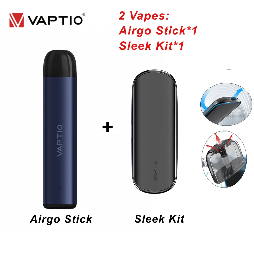 Vapeo Airgo Stick mini kit, batería de 350mAh, 1,5 ml, cartuchos de vapeo recargables, cigarrillo electrónico, Pod de iniciación