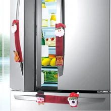 4 шт. рождественские украшения Чехлы на ручки холодильника Санта шаблон дверные ручки крышки защитные перчатки для кухни Холодильник духовка