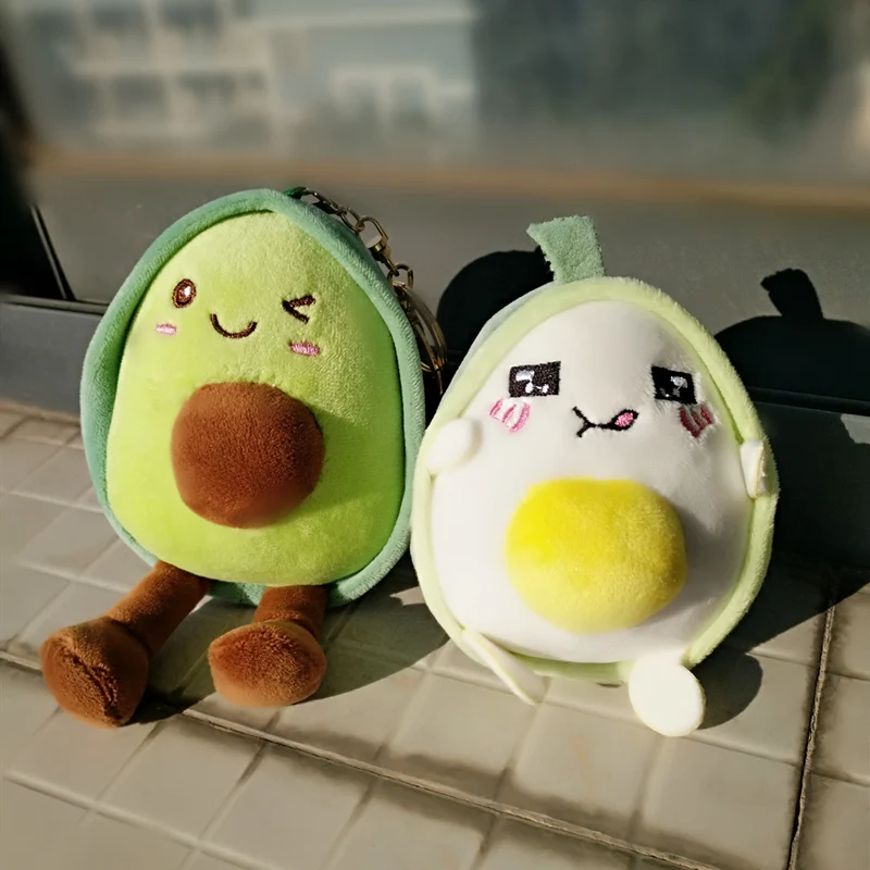 12 см Kawaii Плюшевые Брелок Плюшевый авокадо игрушки мягкие Фруктовые Куклы авокадо цепочка для ключей куклы сумка украшение кольцо для ключей игрушки