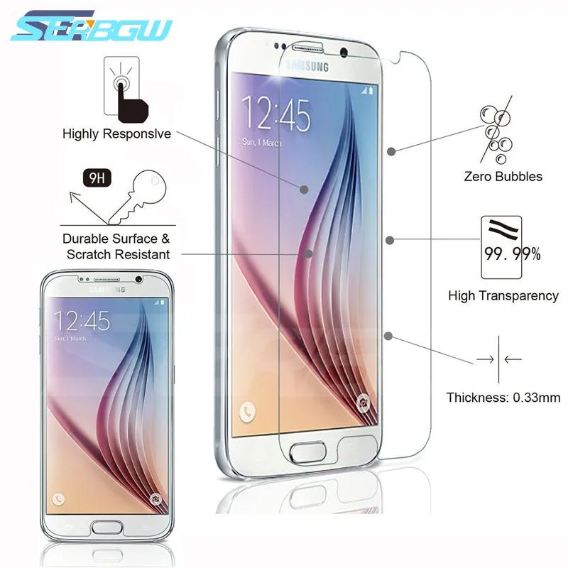 9H закаленное стекло для Samsung Galaxy S7 S6 S5 S4 S3 mini Защита экрана Note 3 4 5 защитная