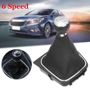 

Autoleader Car Black 6 Speed Gear Shift Knob Stick Lever Gaiter Boot Cover For VW Golf MK5 MK6