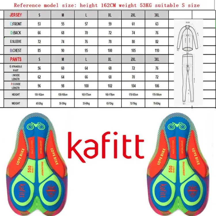Kafitt Cycling Wear Free Women's Sweatshirt Suit Jumpsuit Long-sleeved Trousers Bicycle Equipment Gel Pad Tights Cycling Shirt 6