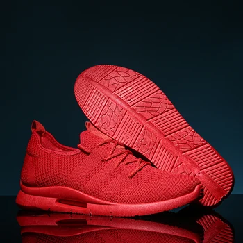 

BG Men running shoes Breathable lightweight Max Air permeability outdoor sport Casual Sneaker big size 7-11 black whie red