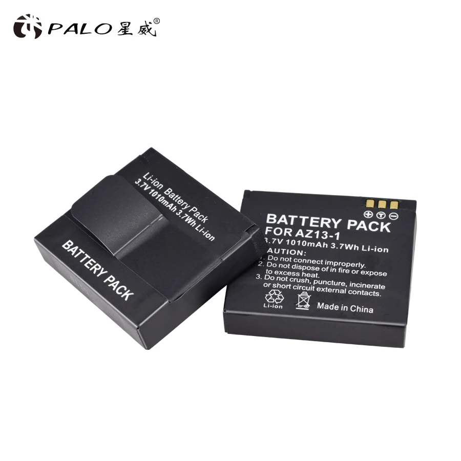 PALO 1010mAh AZ13-1 аккумулятор с USB зарядным устройством для Xiaomi Yi экшн-камеры запасная батарея перезаряжаемая резервная батарея
