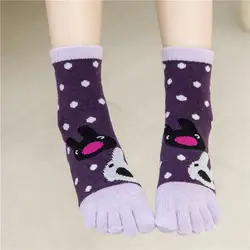 3 пары шерстяных носков с пятью пальцами; сезон осень-зима; женские носки с 5 носками; утепленные модные носки с героями мультфильмов;