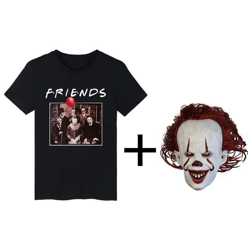QZHIHE Horror Friends Pennywise Майкл Майерс Джейсон Вурхиз Мужская футболка на Хэллоуин