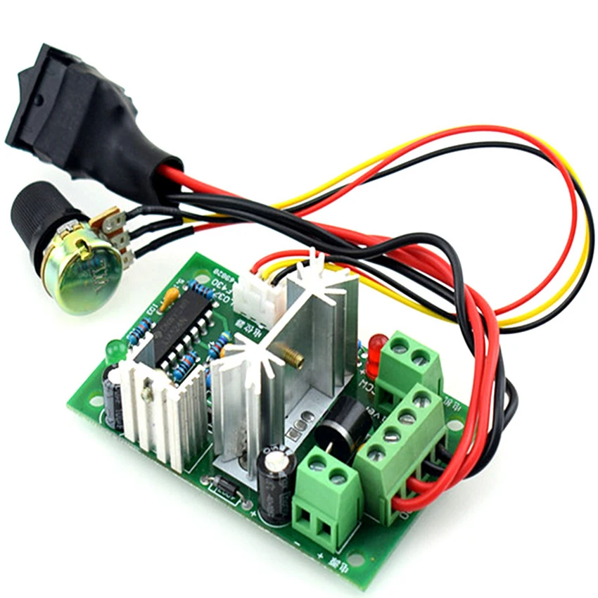 

CCM2 DC Motor Controller 10-30V with Adjustable Potentiometer, Positive and Negative Reversible Switch PWM DC Controller 120W