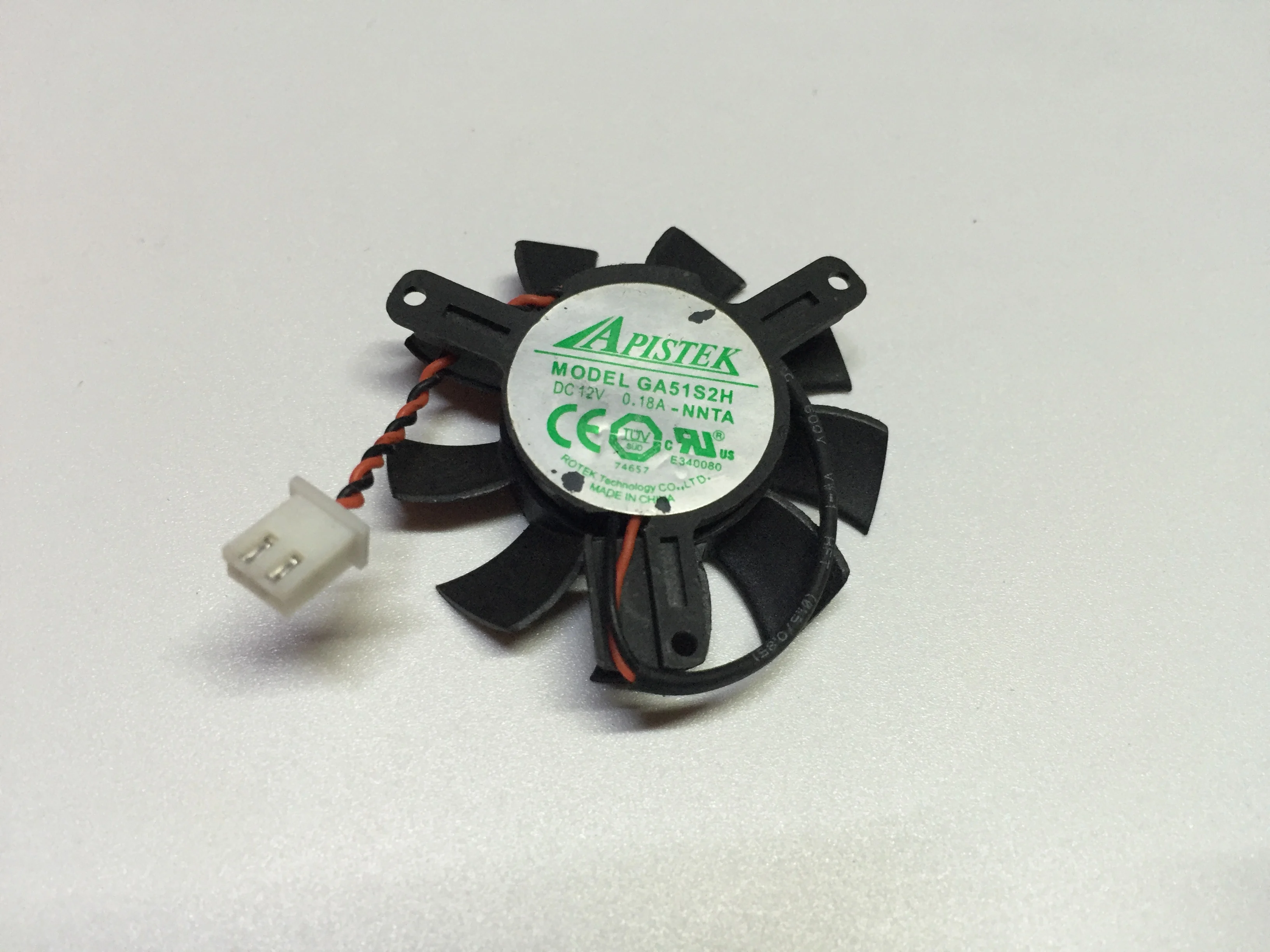 

For APISTEK GA51S2H -NNTA DC 12V 0.18A diameter 45mm 2-wire Graphics card Fan