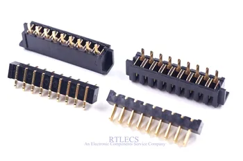 

5 Pairs Pitch 2.5 mm 9 Positions Female Blade Socket Receptacle Male Header Battery Connector Right Angle Through Holes 7A