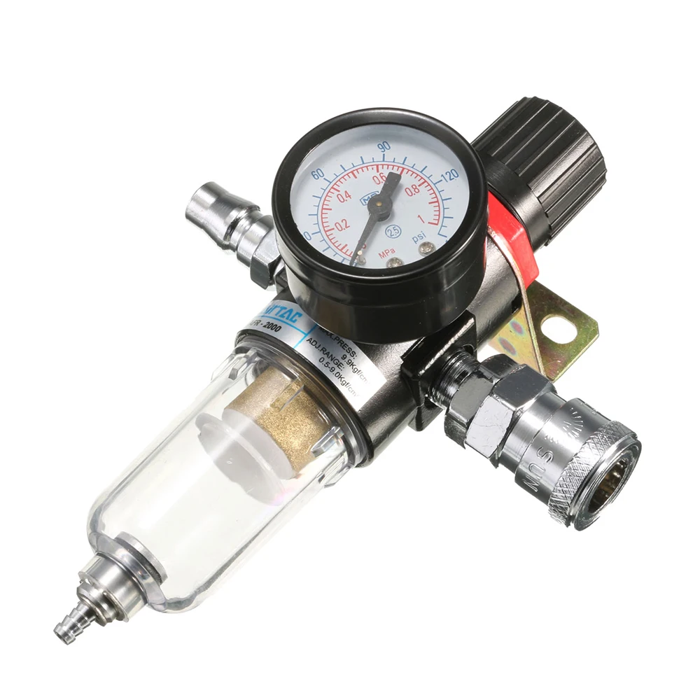 KKMOON 30-120PSI 1/4 ''фильтр для воздушного компрессора водоотделитель ловушка Набор инструментов с регулятор давления инструмент части аксессуары