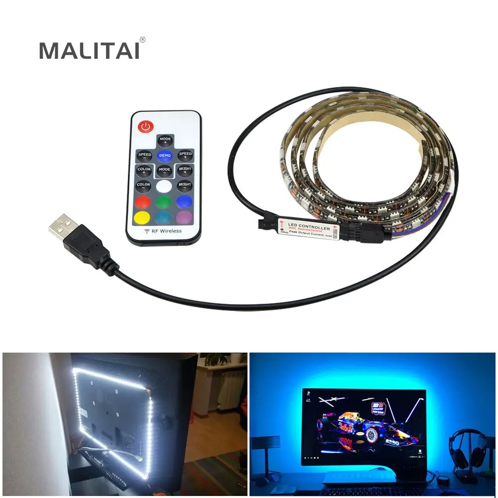 テレビバックライト Rgb Led ストリップ 5050 防水 5v Usb Led テープ文字列バイアス照明ハイビジョン画面デスクトップ Pc 液晶モニターの装飾 Led Strip 5050 Rgb Led Strip 5050led Strip Aliexpress