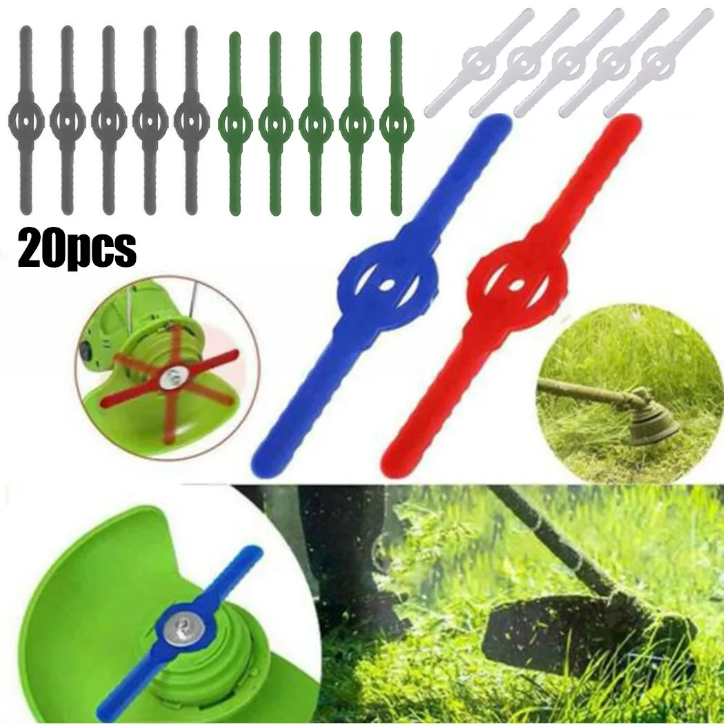 Grass Trimmer Strimmer Trimmer Parts Grass Trimmer Accessory Trimming Blade 20PCS Plastic Cutter Blades For Electric Cordless Grass Trimmer Strimmer Tools Replacement For Cutting Head Blade Of Lawn Mower