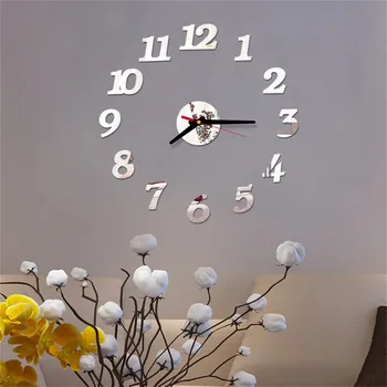 

3d Diy Roman Numbers Acrylic Mirror Wall Sticker Clock Home Decor Mural Decals Clock Watch Wall Clocks Horloge Decoration