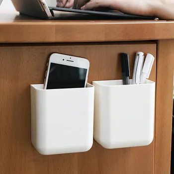 

Nordic Desk Storage Box Wall-Mounted Storage Shelf Kitchen Plastic Box Home Sorting Garbage Bags Wall Storage Rack Container
