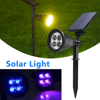 

Outdoor Solar Power Spot Light LED RGB Color Garden Path Landscape 4 LEDs Wall Lamp IP65 Waterproof Spot Lights