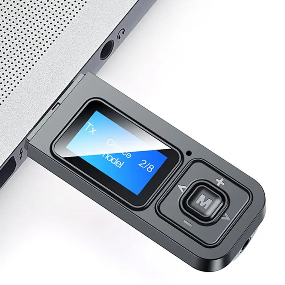 Беспроводной адаптер Bluetooth 5 0 Aux с ЖК экраном для автомобиля ПК ТВ разъем 3 мм 4 2