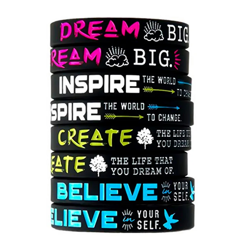 Silicone Wristbands Inspirational Message Bracelets