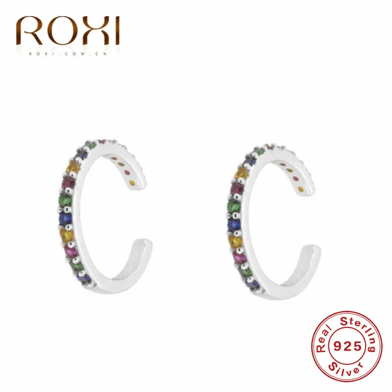 ROXI модные корейские круглые серьги-кольца, маленькие хрустальные серьги для женщин, ювелирные изделия в стиле минимализма, серьги из стерлингового серебра 925 пробы