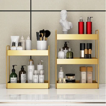 

Double layer Big Capacity Cosmetic Storage Stand Kitchen Bathroom Bedroom Living Room Sundries Storage Rack Makeup Organizer Box