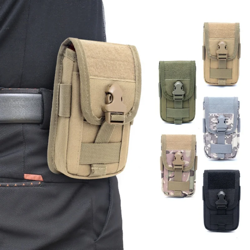 

Outdoor Climbing Bags Tactical Molle Holster Vest Card Carrier Bag Mini Multi-function Hook Loop Travel Belt Waist Bag