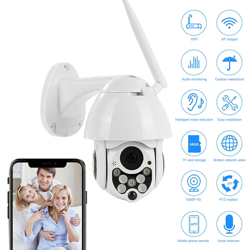 1080P Wireless IP Camera Wifi Professional Video Smart Auto Tracking Human Home Security Camcorder CCTV Network | Электроника