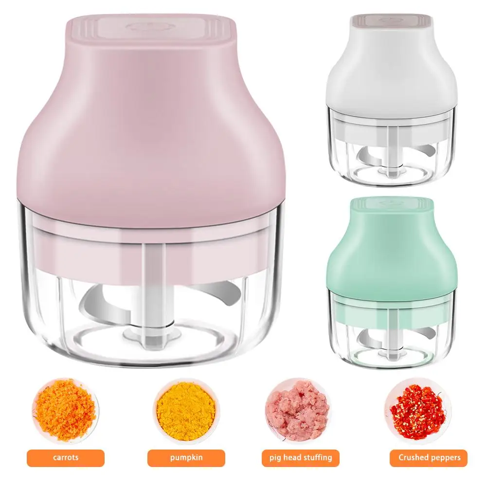 

100ML Mini Electric Garlic Grinder USB Charging Chopper Shredder Press Multi-function Processor