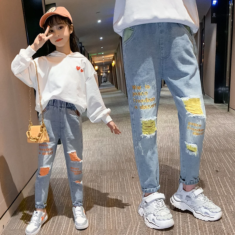 2021 Fashion Kids Jeans For Girls 