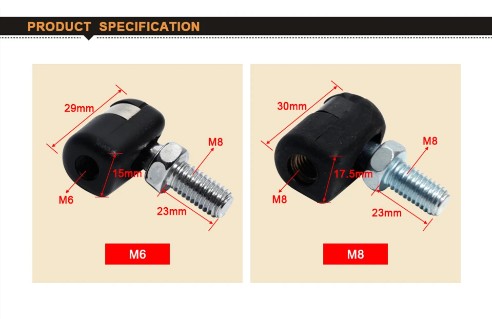 Из 2 предметов газовая пружина шаровой угол резьбовое соединение серьги-гвоздики 8 мм Кабель-адаптер для разъемов 6/8 мм внутреннюю резьбу. Пластик, работающая на бензине, пружинные соединители для багажника автомобиля