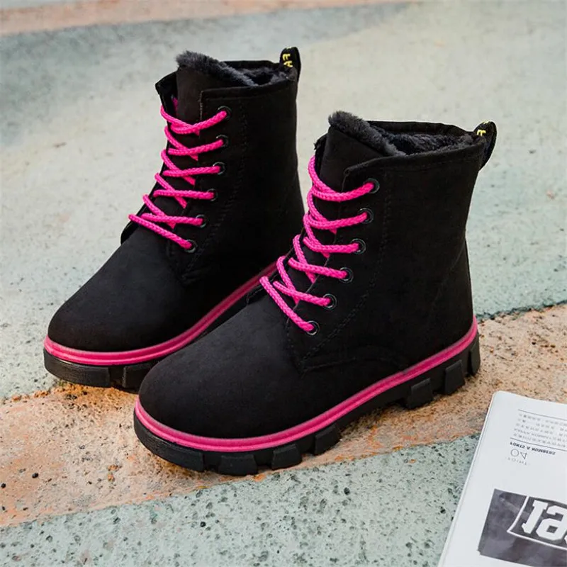 

Women's warm winter cotton boots snow boots fashion sewing line students warm snow boots comfortable non-slip women's boots