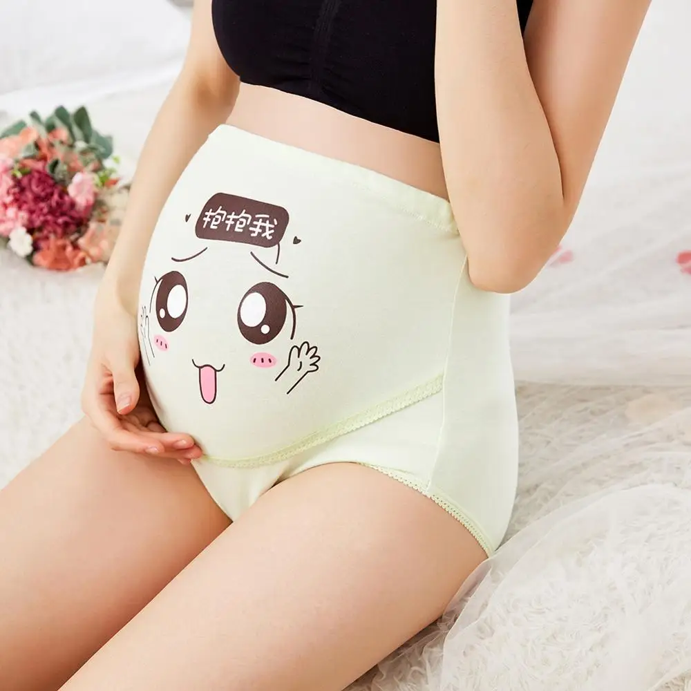 Breathable High Waist Maternity Pregnancy Panty With Cartoon Face