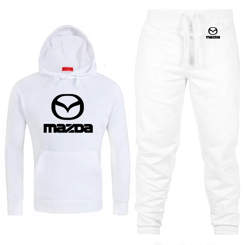 Толстовки мужские для автомобилей Mazda с логотипом, унисекс, толстовка, модная мужская толстовка с капюшоном в стиле хип-хоп harajuku, повседневные флисовые толстовки, штаны, костюм из 2 предметов - Цвет: 801