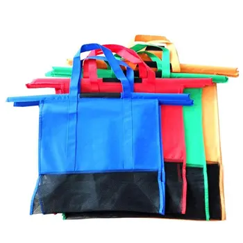 

Thicken Cart Trolley Supermarket Shopping Bag Foldable Reusable Eco-Friendly Shop Handbag Totes Collapsible Storage Bag