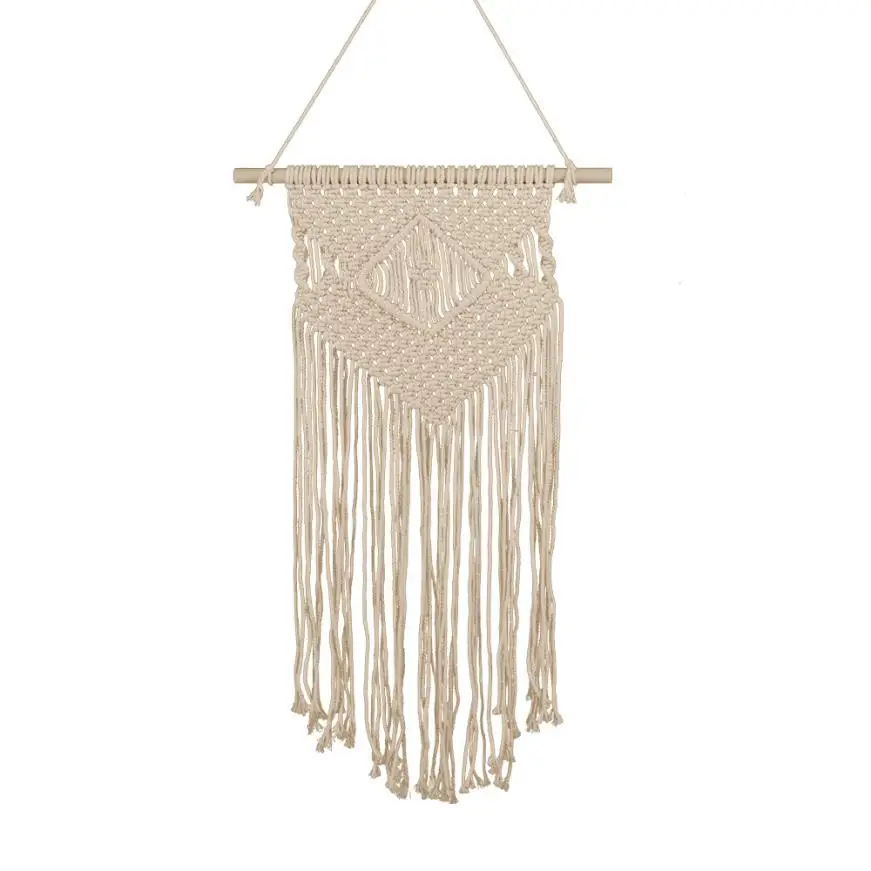 

Vintage Cotton Macrame Handcraft Wall Hanging Tapestry Living Room Bedroom Pendant Craft Tassels Retro Art Boho Home Decor #SYS