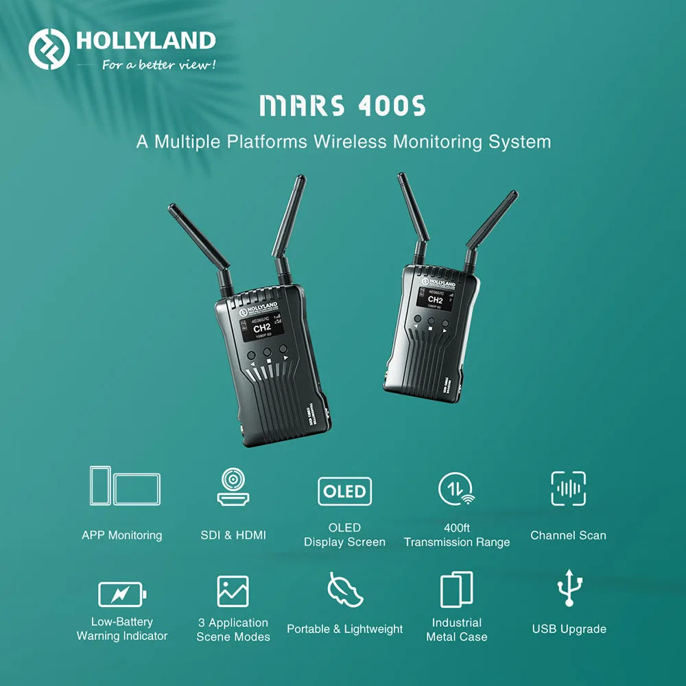 Видеосендер Hollyland Mars 400S SDI/HDMI 140 метров 400s Беспроводная система передачи видео HD