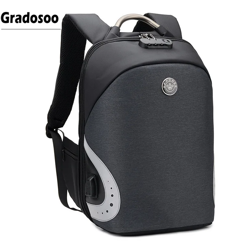 

Gradosoo USB Charging 15.6 inch Laptop Backpack Man Travel Bags Backpack For Teenage Anti Theft Backpack Waterproof Male LBF695