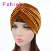 New Muslim Women Stretch Solid Velvet Turban Hats Chemo Beanie Bandana Scarf Head Wrap Cover Cap Hair Loss Accessories 1
