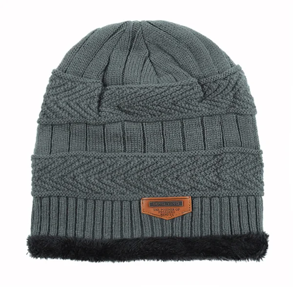gray Xlamulu Men's Winter hat Skullies Beanies Women Knitted Hat Winter Hats For Men Warm Beanie Gorros Bonnet Caps Famale Winter Cap - Цвет: gray