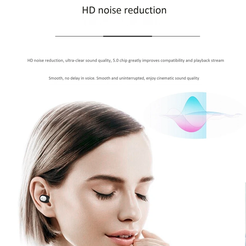 IG Bluetooth Headset TWS Wireless Bluetooth Earbuds Sports Waterproof Smart Noise Cancelling Headphones for Apple Android