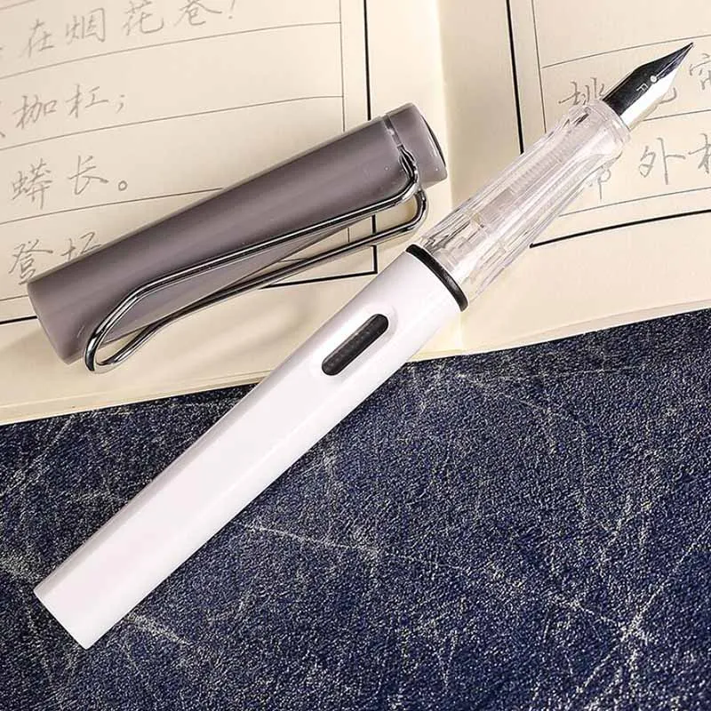 Lamyw 2 стиля металл или пластик Ingenuitying fountainPen офисные школьные чернила ручка подарок черный красный серый Металл чернила перьевая ручка серебро