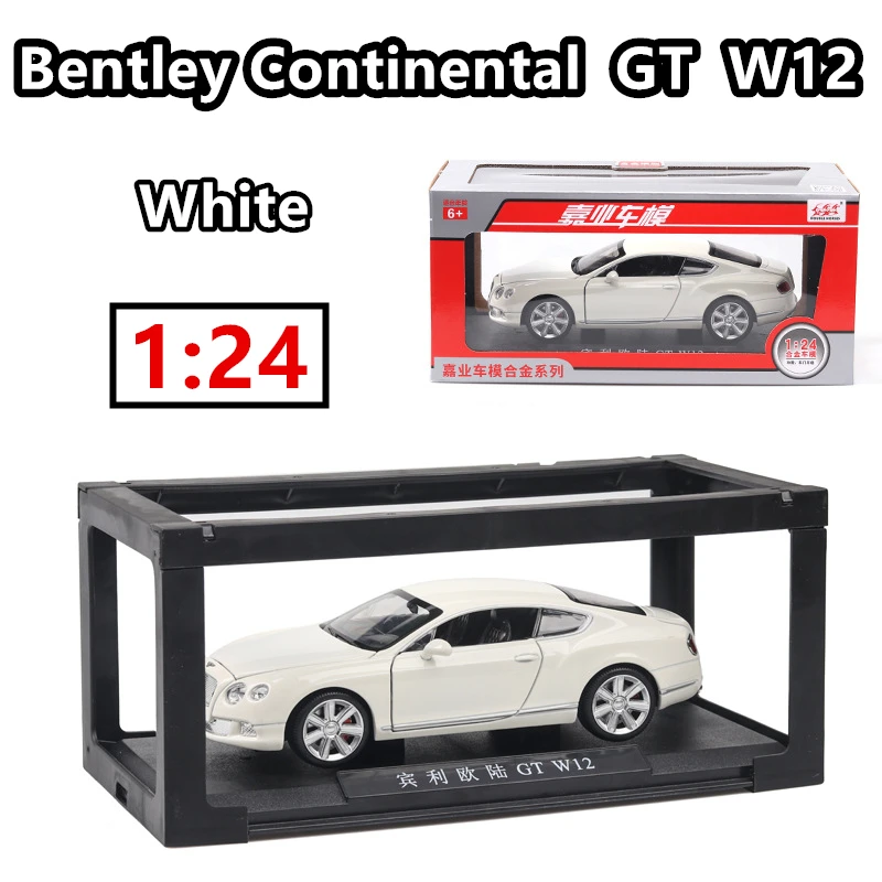 1:24 Bentley Континентальный GT W12 легкосплавная модель автомобиля рулевое колесо тяга детские игрушки коллекция подарок Выдвижной Автомобиль - Цвет: Белый